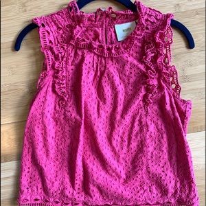 Anthropologie (Maeve) Ruffled Pink Top